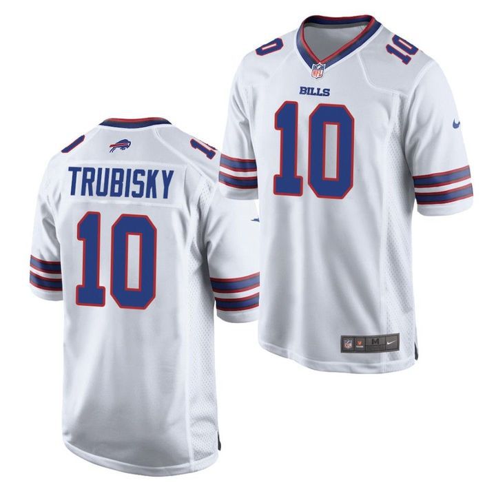 Men Buffalo Bills 10 Mitchell Trubisky Nike White Game NFL Jersey